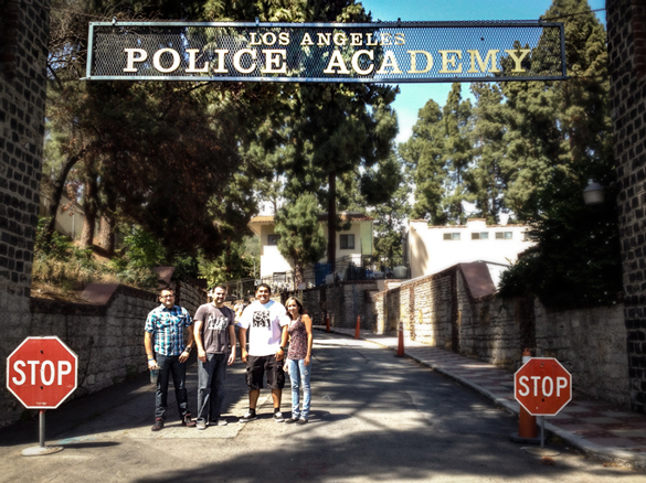 Students Standing Under Arch at LAPD Academy