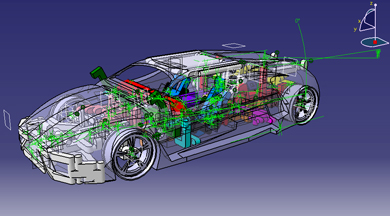 CAD design of car.