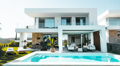 Beautiful modern home with pool.