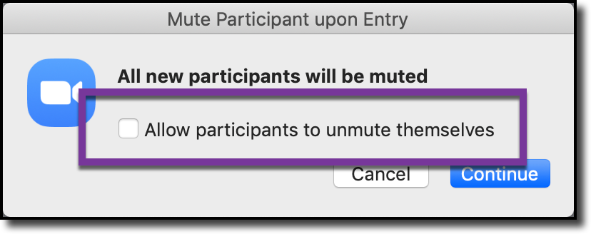 Allow participants to unmute themselves - Turn off