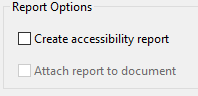 Uncheck Accessibility Report