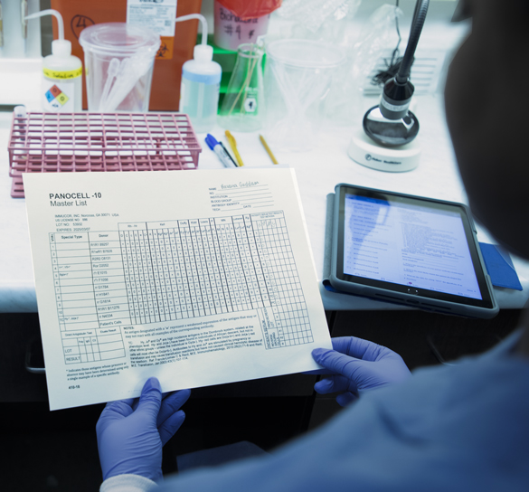 Clinical Laboratory Scientist student in lab class.