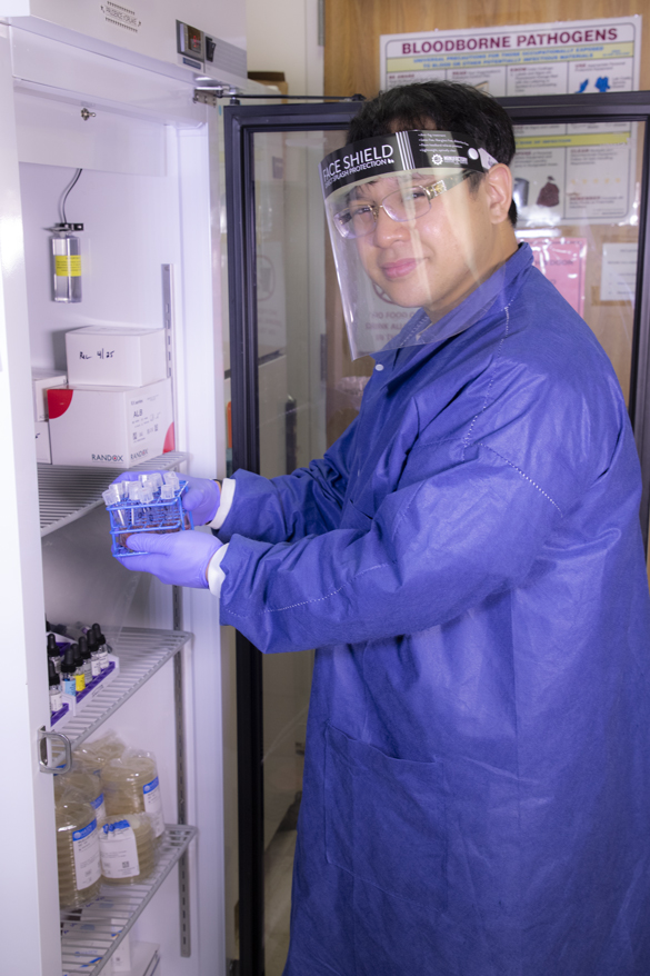 Clinical Laboratory Scientist students in lab class.