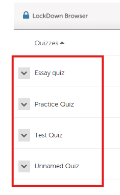 List of Respondus Quizzes