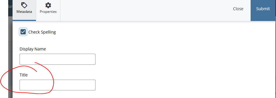 Folder Title Field