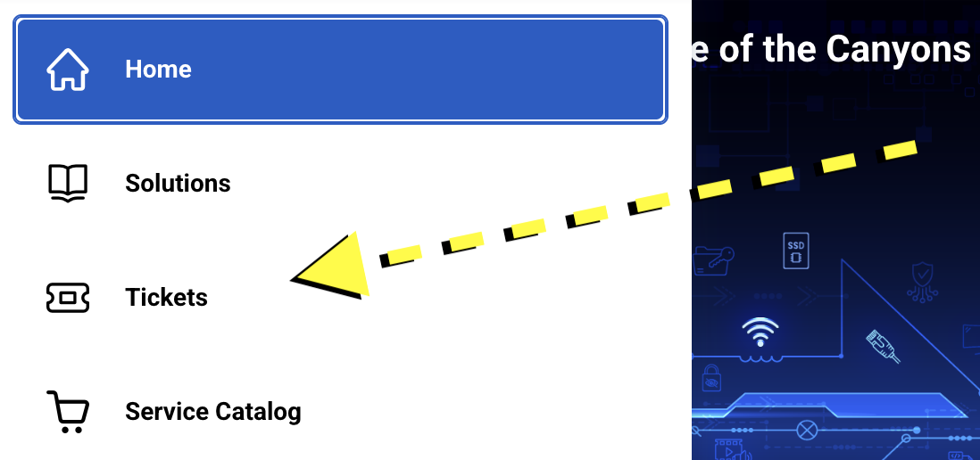 Example of helpdesk.canyons.edu website.