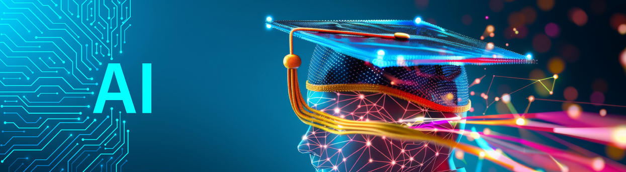 Illustration of Artificial Intelligence in educational setting.