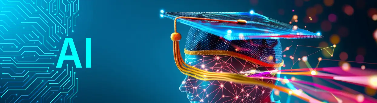 Illustration of Artificial Intelligence in educational setting.