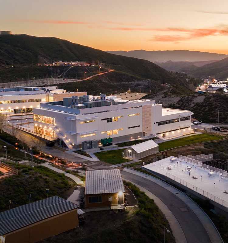 A scenic view at dusk of the Canyon Country campus.