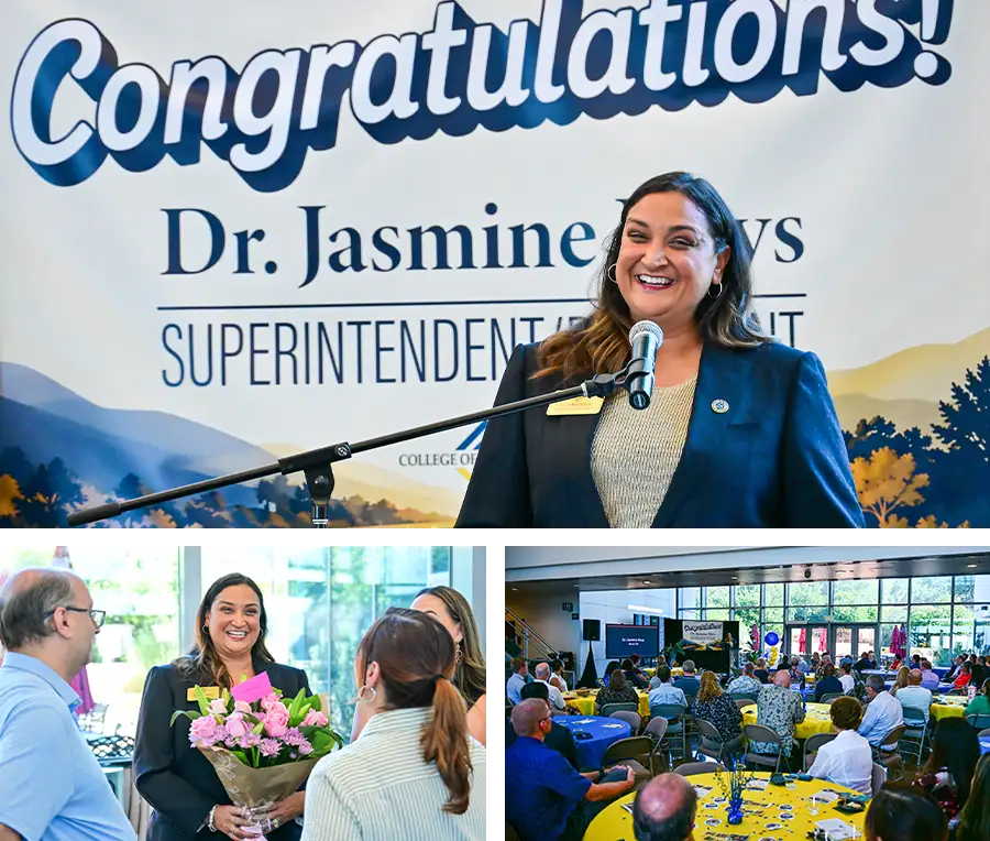 Community members, business leaders, and campus colleagues celebrated the appointment of Dr. Jasmine Ruys to the position of superintendent/president.