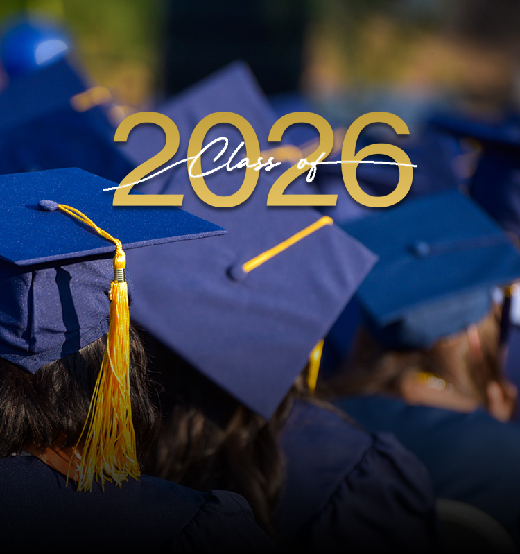 A group of graduation caps with a "Class of 2026" overlay.