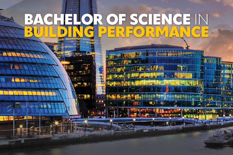 Dramatic waterfront architecture depicting the Bachelor of Science in Building Performance degree program.