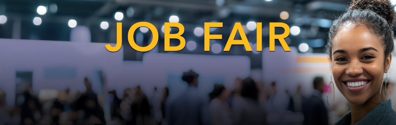 Job Fair: A smiling female student.