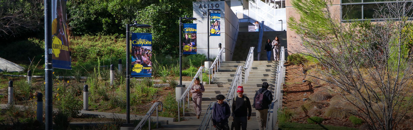 Students walk near Aliso and Boykin halls.