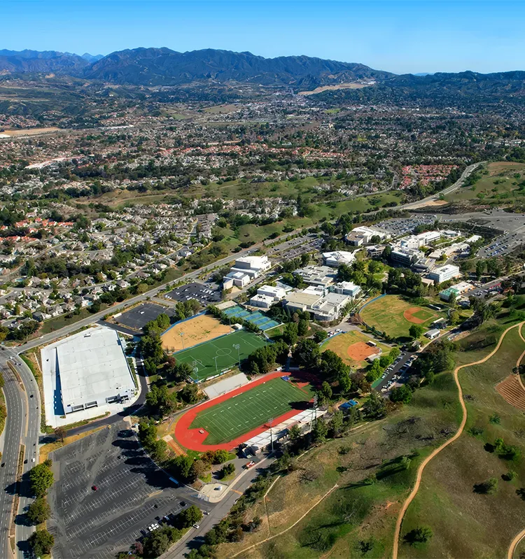 Aerial view of the Valencia campus looking southward.