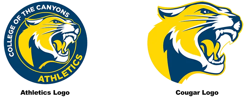 The approved College of the Canyons Athletics logo and standalone cougar logo.
