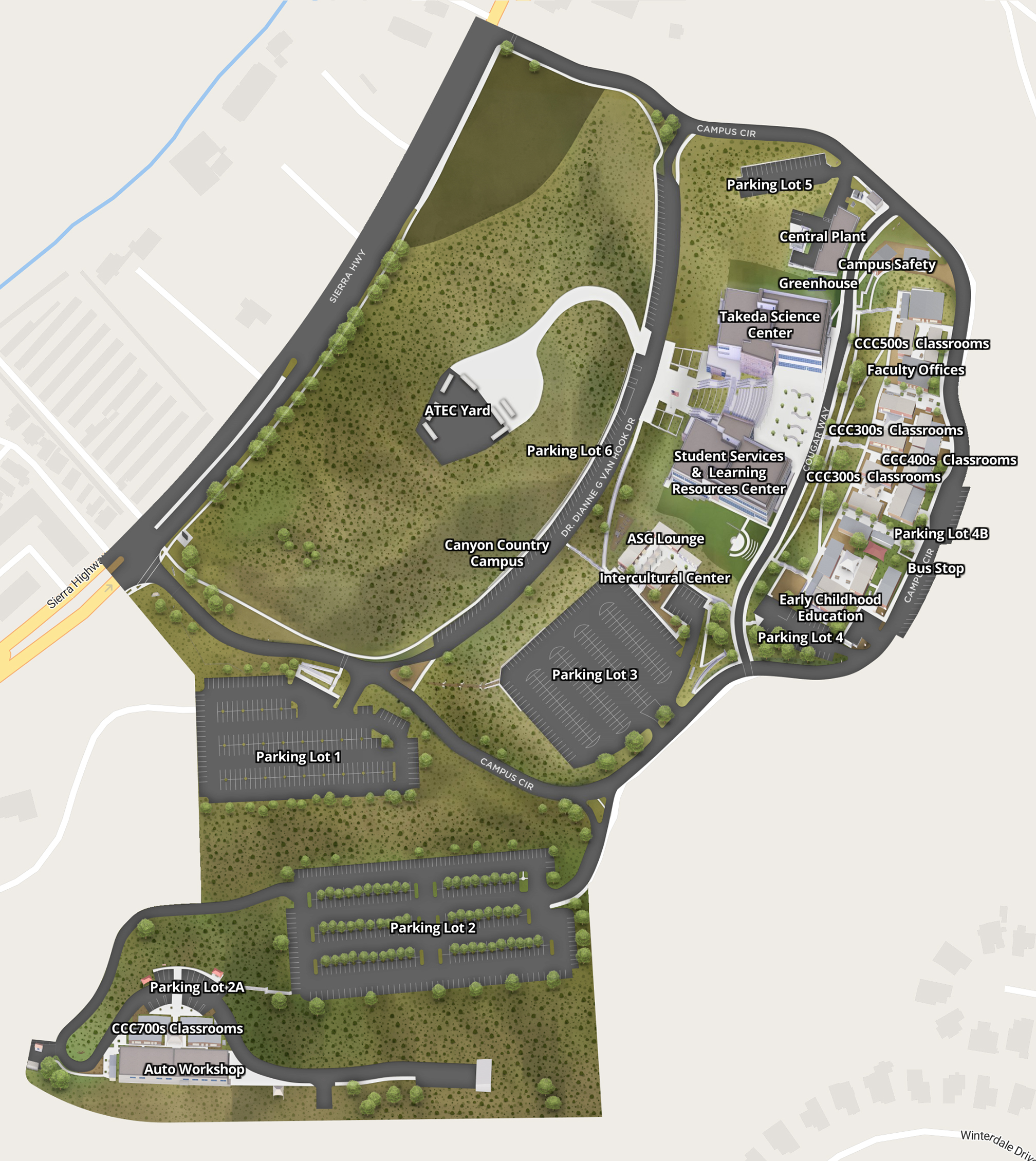 Interactive map of Canyon Country campus.