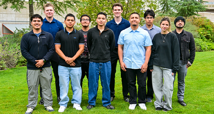 Group photo of students awarded Edison fire technology scholarships.