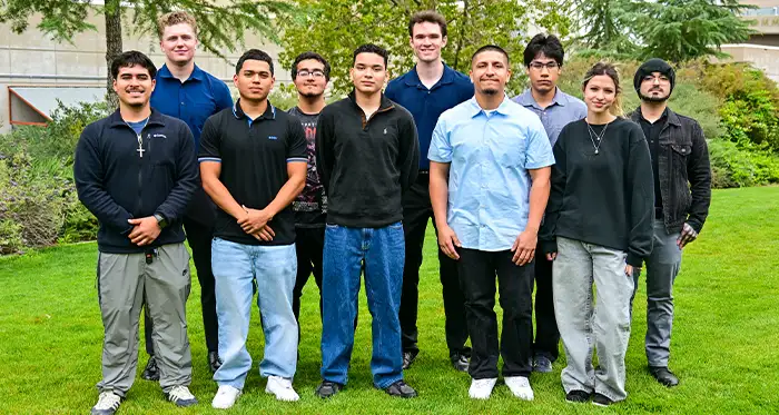 Group photo of students awarded Edison fire technology scholarships.