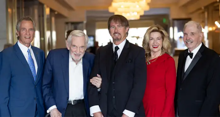Ed Masterson (center) with past Silver Spur honorees (from left) Mike Berger, Bruce Fortine, Marlee Lauffer, and Wayne Crawford.