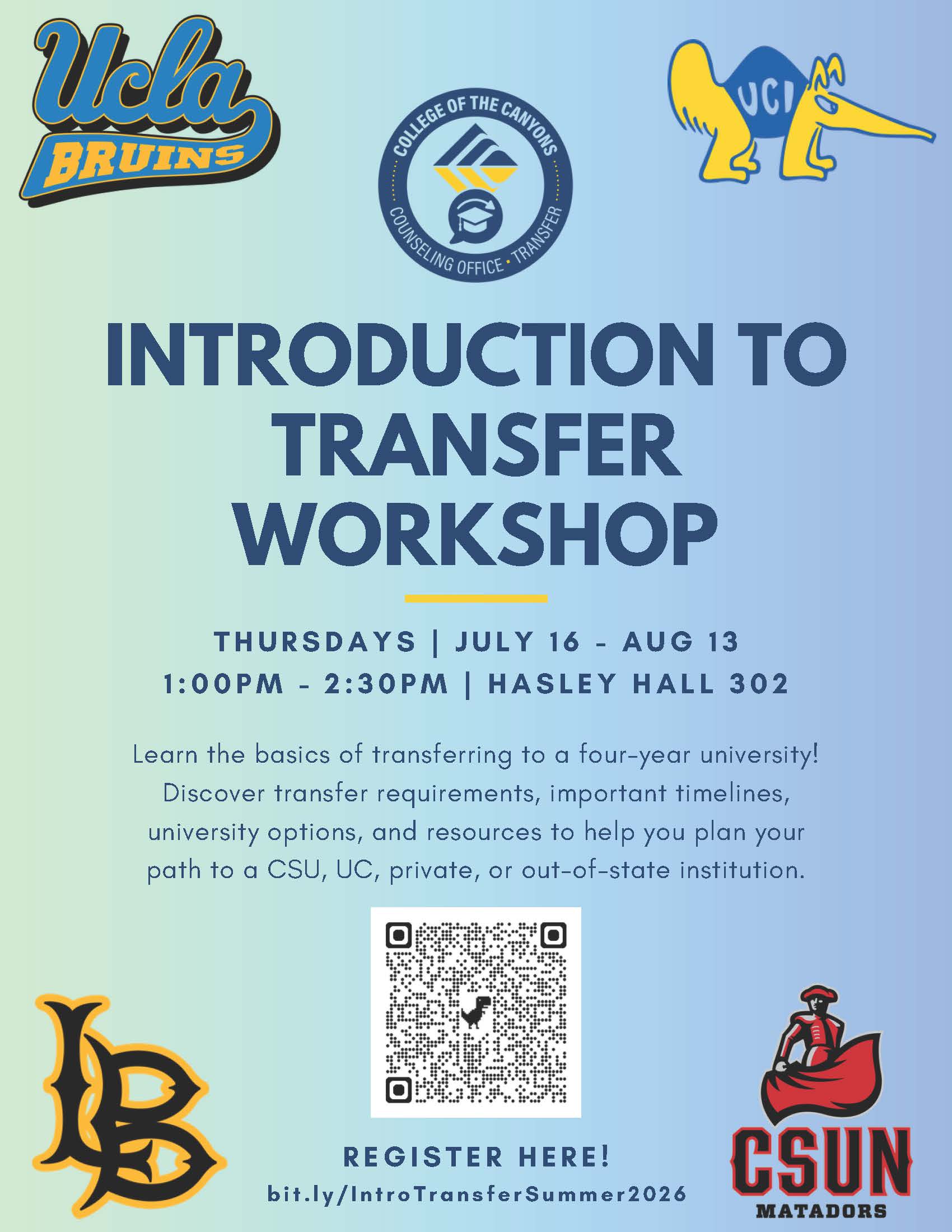 Intro to Transfer Summer 2026