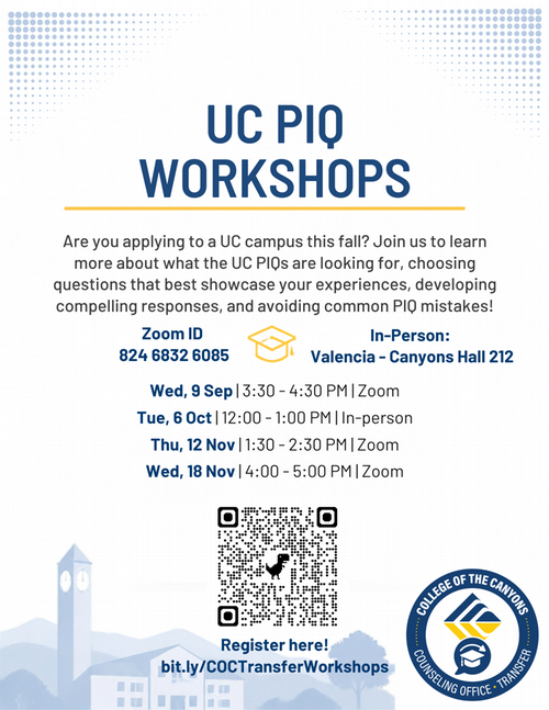 UC PIQ Workshops