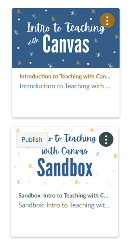 Intro to teaching with Canvas Canvas course cards