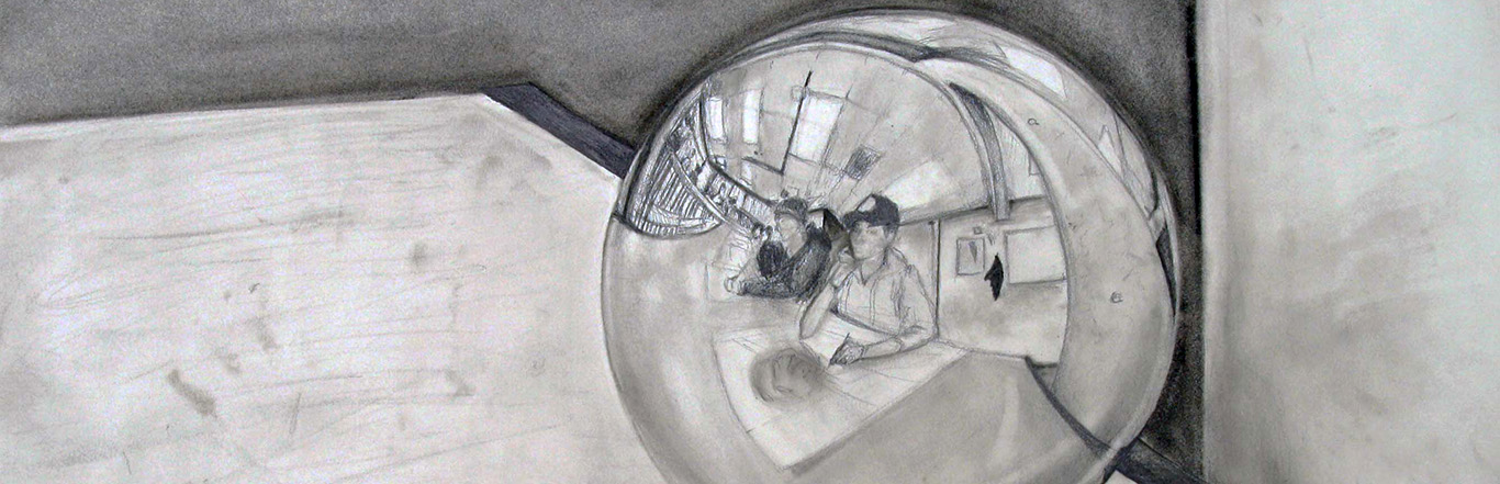 drawing of a reflection in a sphere