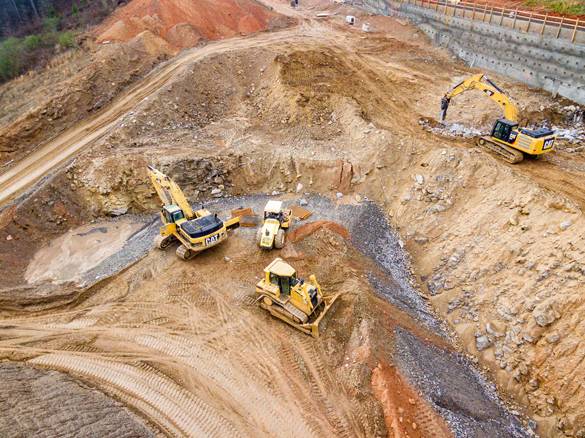 Bull-dozing construction site.