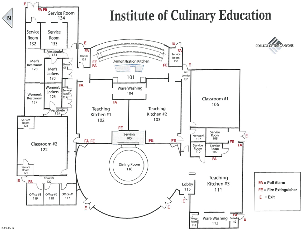Culinary Arts Baking Pastry Wine Studies ICUE Building Map