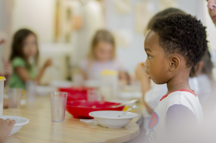 Lunch time for children at the Center for Early Childhood Education. 