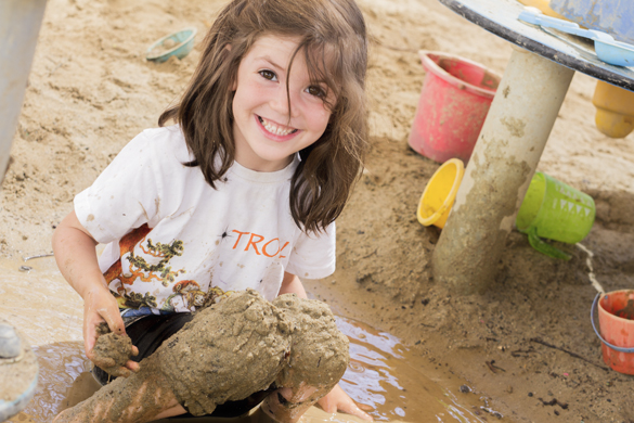 Mudtime fun at Center for Early Childhood Education. photo © Robin Spurs