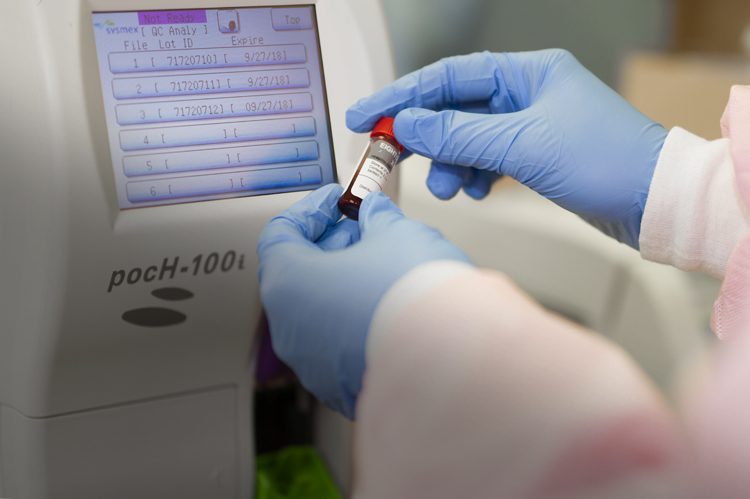 MLT Sysmex blood testing machine. photo © Robin Spurs