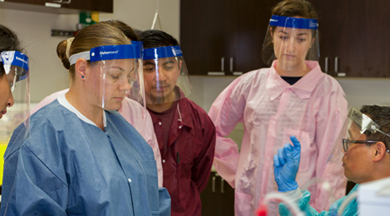 Medical Laboratory Technician students with instructor.