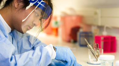 Medical Laboratory Technician student working with samples.  