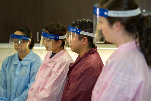 Medical Laboratory Technician students in lab.  