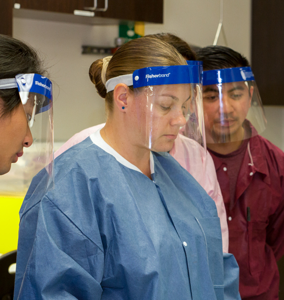 Medical Laboratory Technician students in lab.  