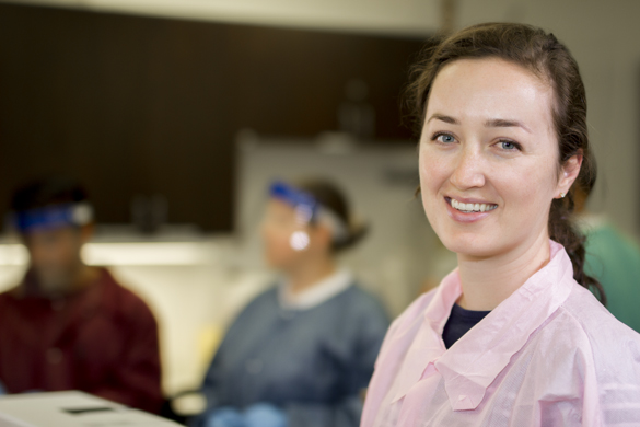 Medical Laboratory Technician students in lab.  