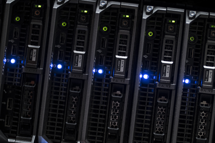 Computer Networking server racks. photo © Robin Spurs