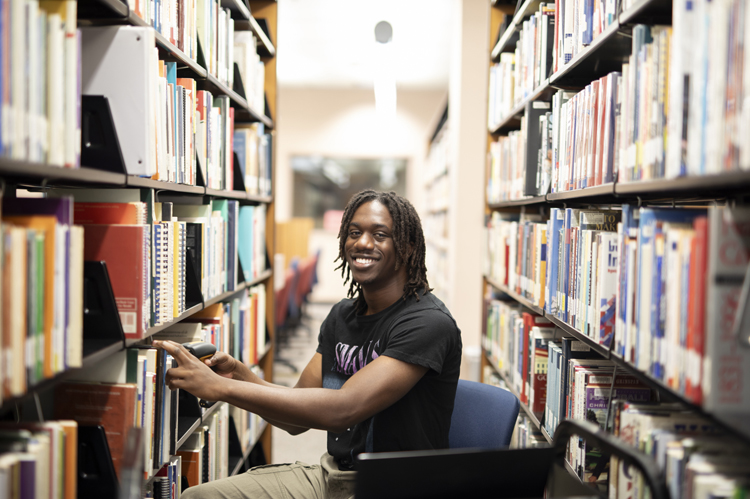 Staff working in library 