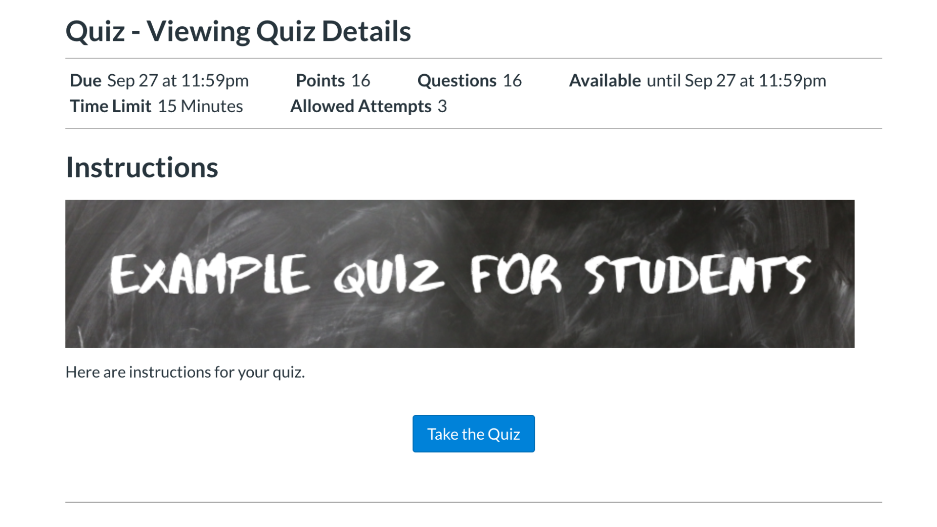 Viewing Quiz Details