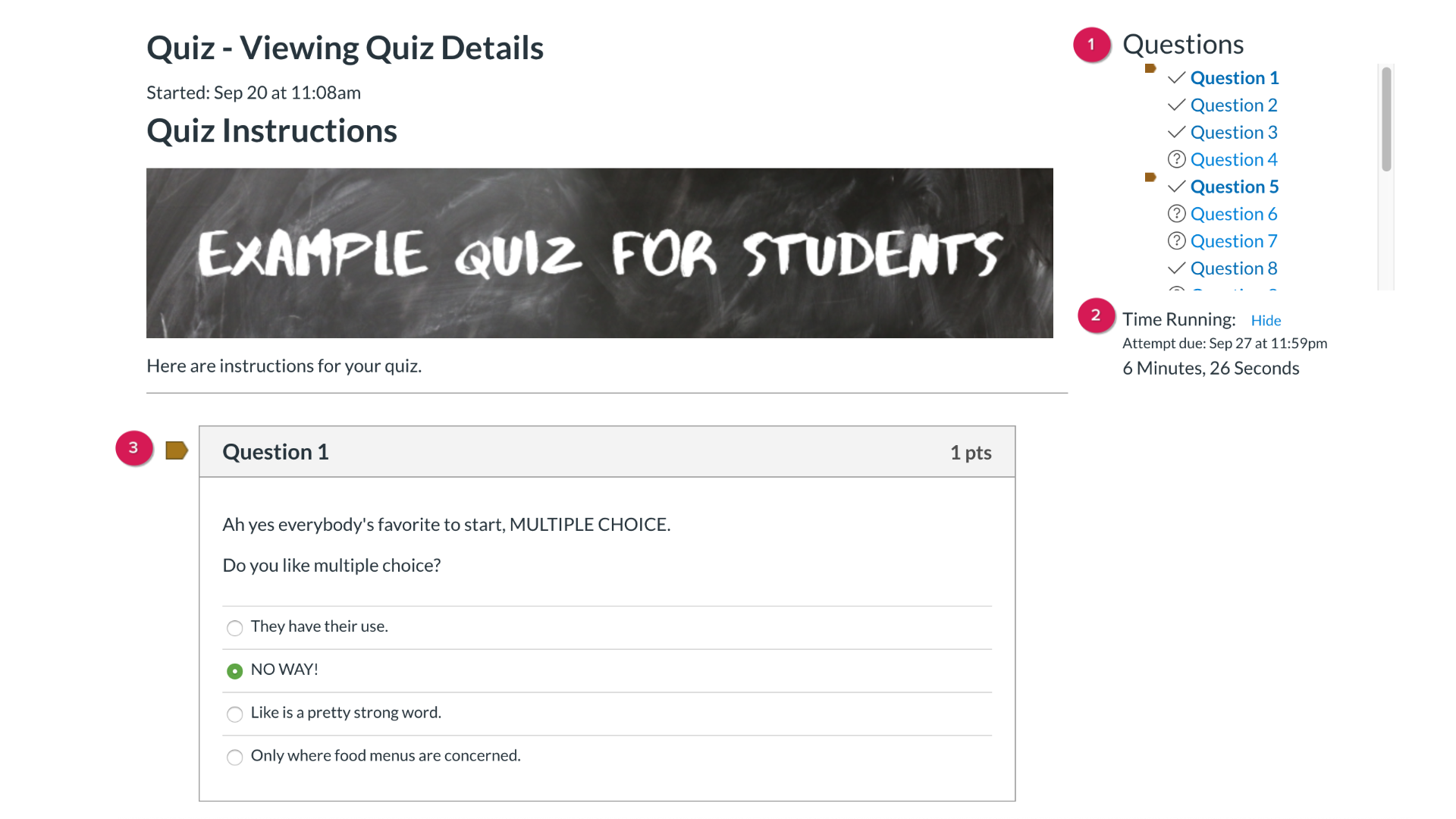 Quiz Taking Tools