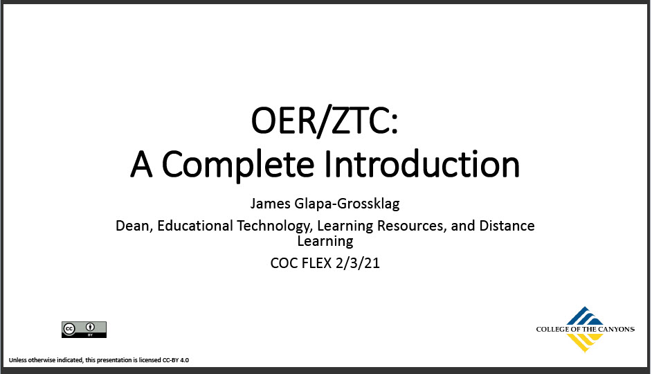OER/ZTC A complete introduction