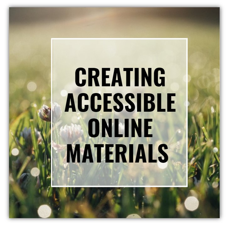 Creating Accessible Online Materials