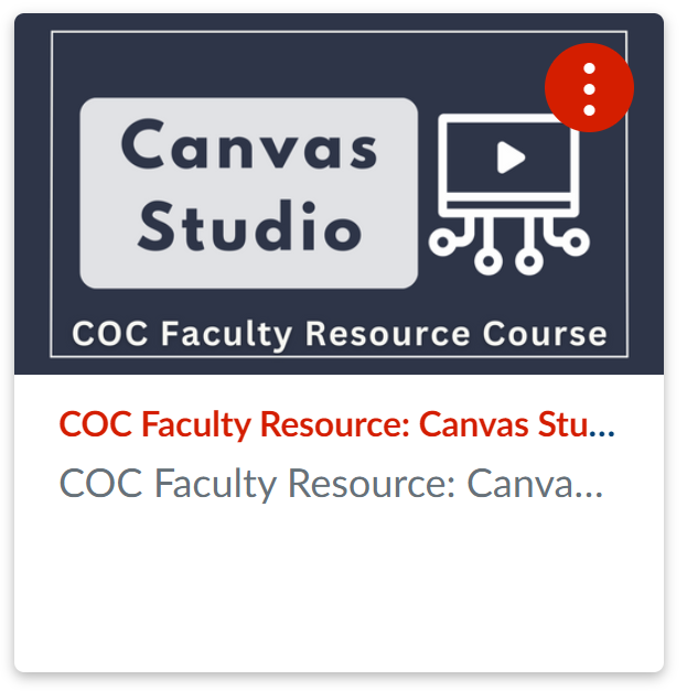 Faculty Resource Course - Canvas Studio