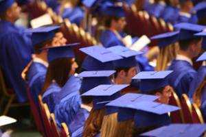 graduates with caps and gowns