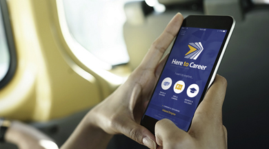 Here to Career App on Smart Phone