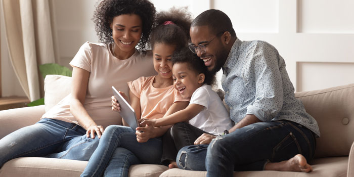 family sitting together