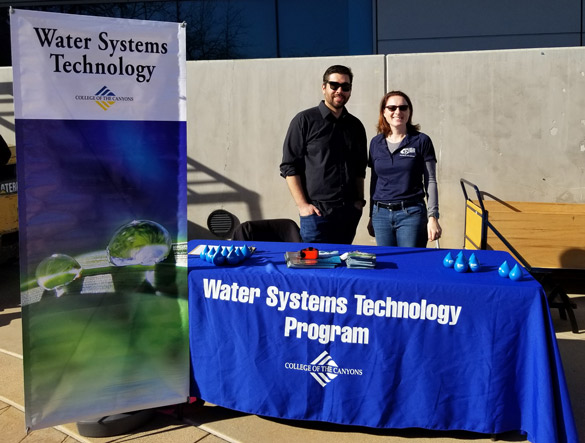Ernie Velazquez and Regina Blasberg at the Water Systems Technology Table Jan 2019