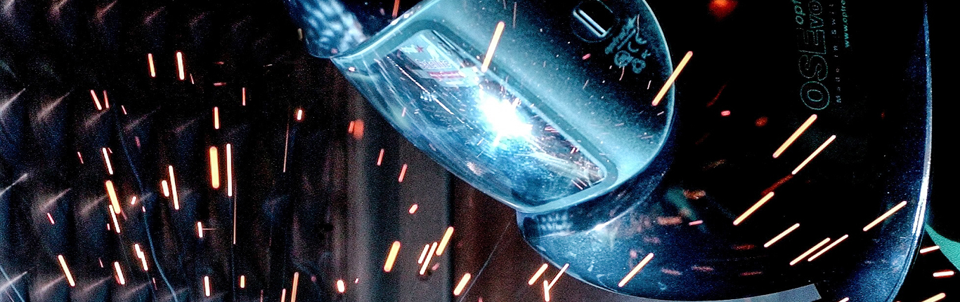 Welding sparks.